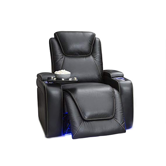 Seatcraft Equinox Home Theater Black Leather Recliner chair